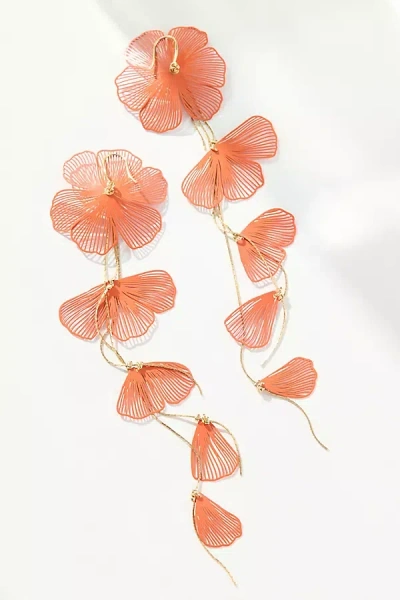 By Anthropologie Long Flower Drop Earrings