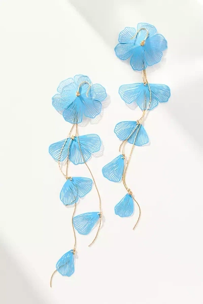 By Anthropologie Long Flower Drop Earrings