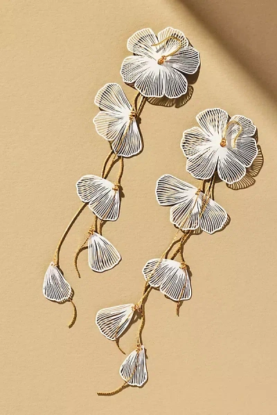 By Anthropologie Long Flower Drop Earrings