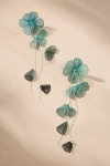 By Anthropologie Long Flower Drop Earrings In Green