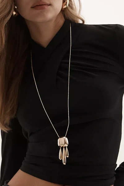 By Anthropologie Long Sculptural Pendant Necklace In Gold