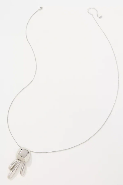 By Anthropologie Long Sculptural Pendant Necklace In Silver