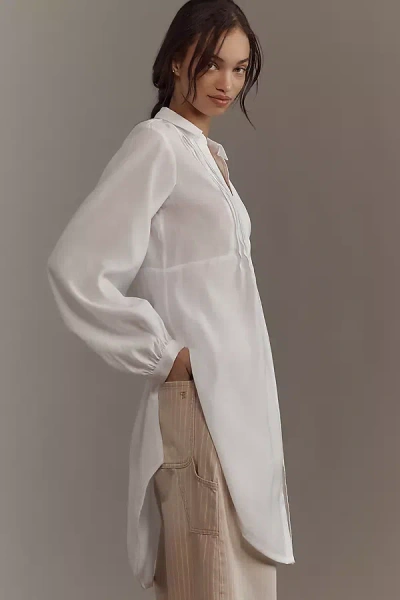 By Anthropologie Long-sleeve Airy Blouse In White