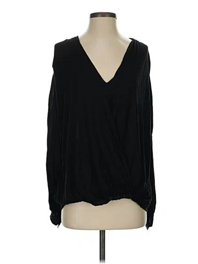 Pre-owned By Anthropologie Long Sleeve Blouse In Black