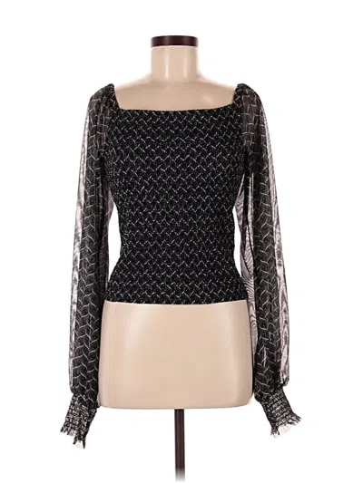 Pre-owned By Anthropologie Long Sleeve Blouse In Black