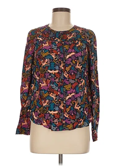 Pre-owned By Anthropologie Long Sleeve Blouse In Black