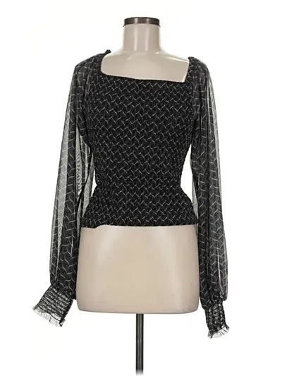 Pre-owned By Anthropologie Long Sleeve Blouse In Black