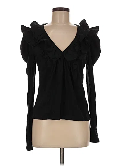 By Anthropologie Long Sleeve Blouse In Black