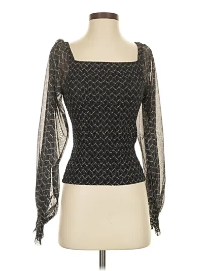 Pre-owned By Anthropologie Long Sleeve Blouse In Black
