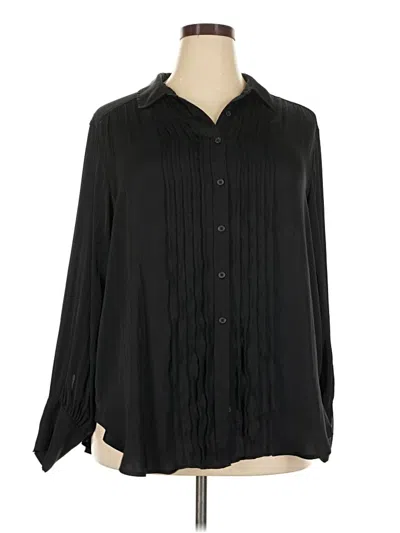 Pre-owned By Anthropologie Long Sleeve Blouse In Black