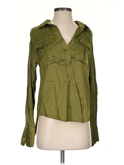 Pre-owned By Anthropologie Long Sleeve Blouse In Green