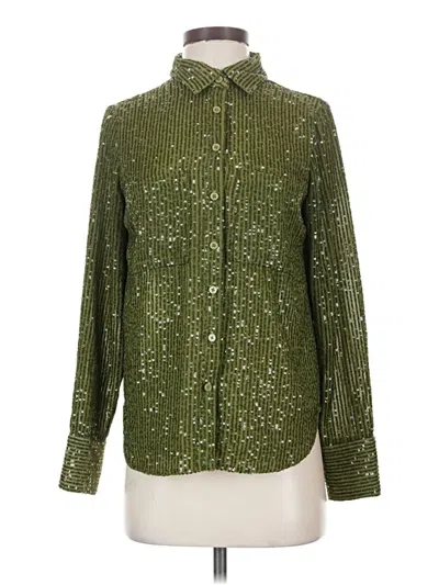 Pre-owned By Anthropologie Long Sleeve Blouse In Green