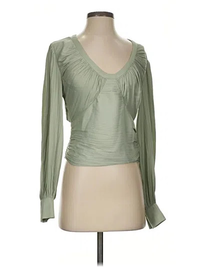 Pre-owned By Anthropologie Long Sleeve Blouse In Green