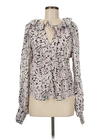 Pre-owned By Anthropologie Long Sleeve Blouse In Ivory