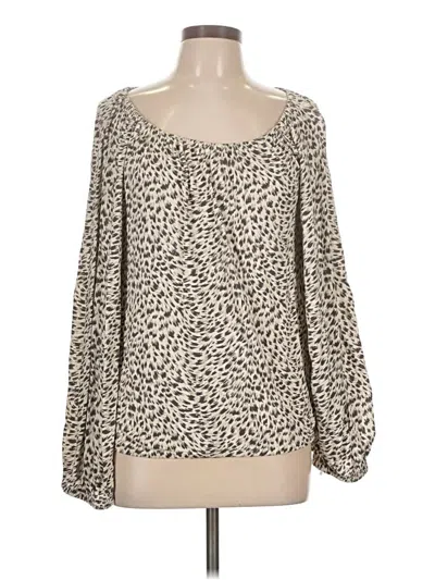 Pre-owned By Anthropologie Long Sleeve Blouse In Ivory