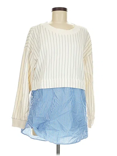 Pre-owned By Anthropologie Long Sleeve Blouse In Ivory