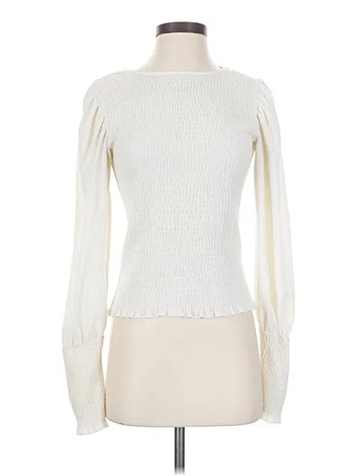 Pre-owned By Anthropologie Long Sleeve Blouse In Ivory