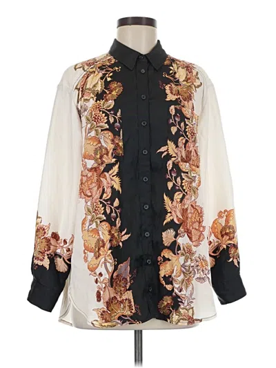 Pre-owned By Anthropologie Long Sleeve Blouse In Ivory