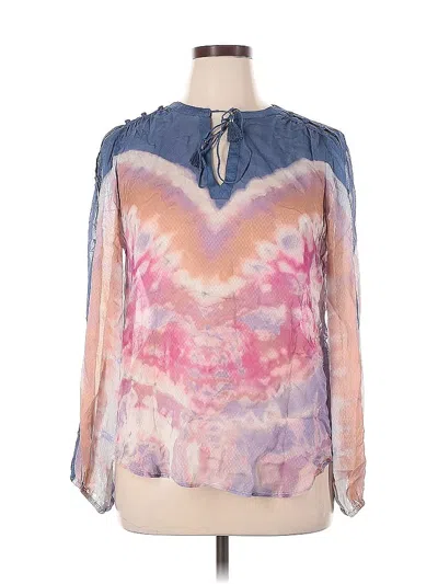 Pre-owned By Anthropologie Long Sleeve Blouse In Pink