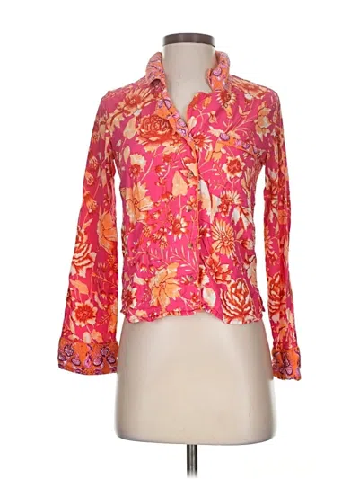 Pre-owned By Anthropologie Long Sleeve Blouse In Pink