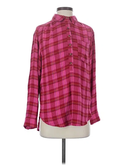 By Anthropologie Long Sleeve Blouse In Pink