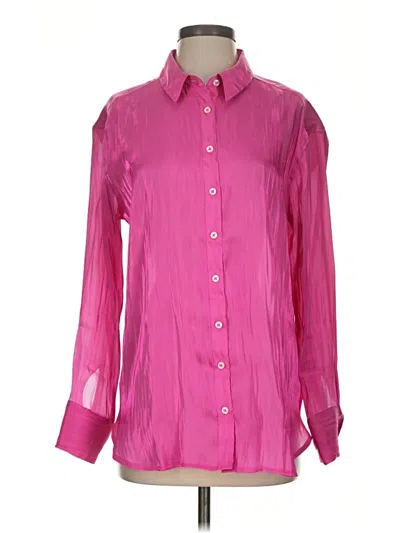 Pre-owned By Anthropologie Long Sleeve Blouse In Pink
