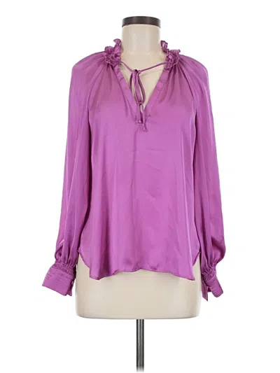 Pre-owned By Anthropologie Long Sleeve Blouse In Purple