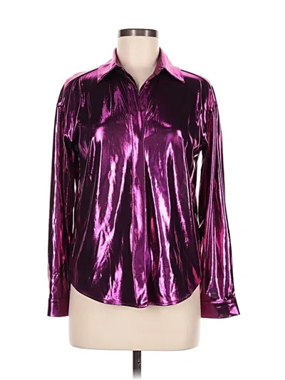 Pre-owned By Anthropologie Long Sleeve Blouse In Purple