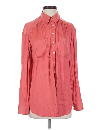 Pre-owned By Anthropologie Long Sleeve Blouse In Red
