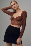 By Anthropologie Long-sleeve Bustier In Brown