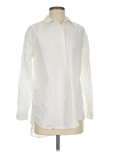 Pre-owned By Anthropologie Long Sleeve Button Down Shirt In Ivory