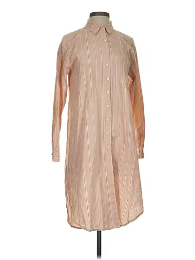 Pre-owned By Anthropologie Long Sleeve Button Down Shirt In Orange