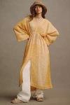 BY ANTHROPOLOGIE BY ANTHROPOLOGIE LONG-SLEEVE GAUZE MAXI DRESS