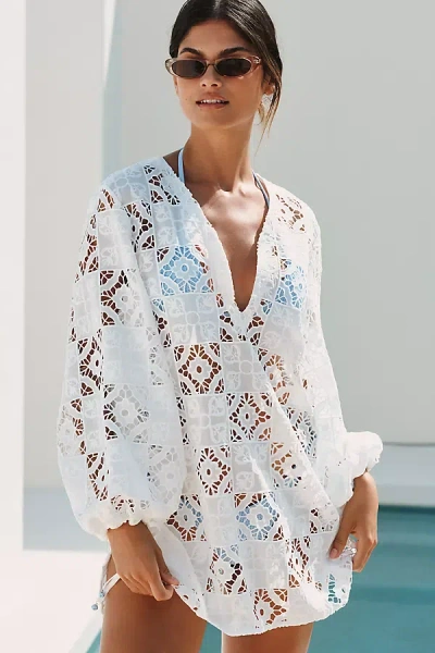 By Anthropologie Long-sleeve Lace Cutout Kaftan