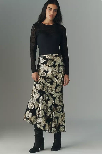 By Anthropologie Long-sleeve Lace Mix Top In Black