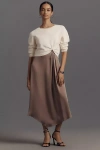 By Anthropologie The Gemini Twofer Sweater + Dress Set In Beige
