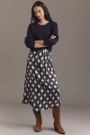 By Anthropologie Long-sleeve Mockable Jumper & Midi Skirt In Multi