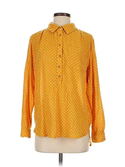 Pre-owned By Anthropologie Long Sleeve Polo In Yellow