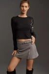 By Anthropologie Long-sleeve Raw-edge Baby Tee In Black