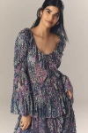 By Anthropologie Long-sleeve Ruffled Petticoat Blouse