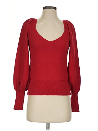Pre-owned By Anthropologie Long Sleeve Top Red Sweetheart Neckline Tops