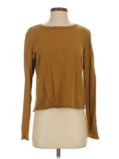 Pre-owned By Anthropologie Long Sleeve T-shirt In Brown