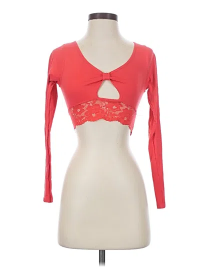 Pre-owned By Anthropologie Long Sleeve T-shirt In Red