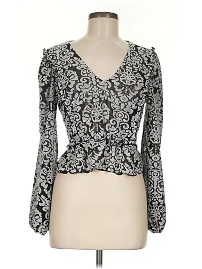 Pre-owned By Anthropologie Long Sleeve T-shirt In Silver