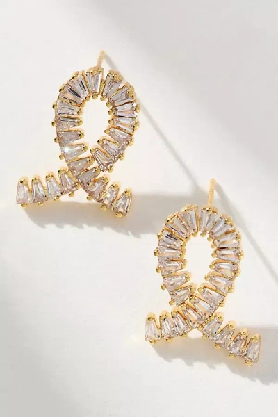 By Anthropologie Loop Crystal Post Earrings In Transparent