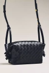 By Anthropologie Loop-strap Woven Crossbody Bag In Black