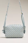 By Anthropologie Loop-strap Woven Crossbody Bag In Blue