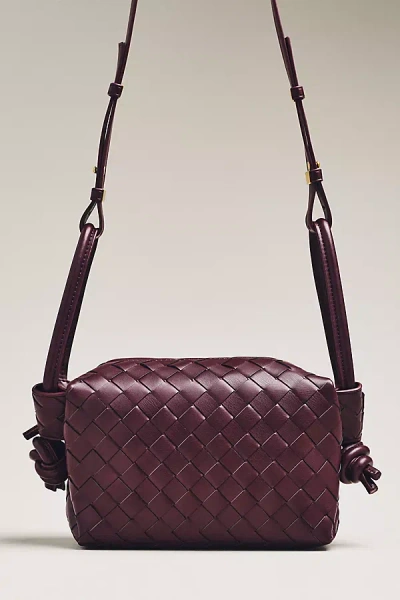 By Anthropologie Loop-strap Woven Crossbody Bag In Purple