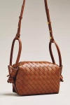 By Anthropologie Loop-strap Woven Crossbody Bag In Sand