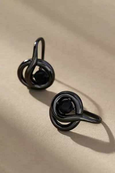 By Anthropologie Looped Crystal Earrings In Black